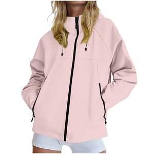 Zipper Pocket <b>Women's</b> Woven Coat Hooded Windproof Secure Storage Sport Concealed Performance Athletic Winter Outerwear Tech - Product Image 5