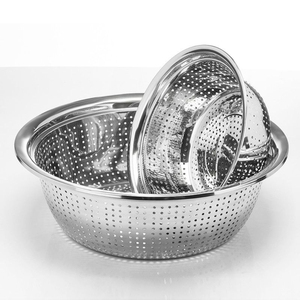 Premium Stainless Steel Mesh <b>Colander</b> Kitchen Food <b>Strainer</b> Baskets For Draining Pasta Washing Fruits & Vegetables Best Price - Product Image 4