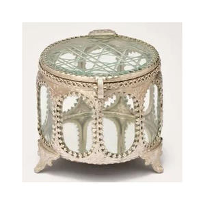 Boîtes à bijoux modernes en verre biseauté en laiton avec finition or antique, couleur personnalisée |   Organisateur de bijoux élégant fait à la main pour offrir en cadeau - Product Image 3