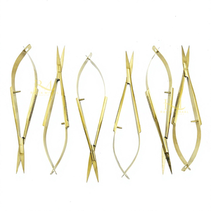 Tijeras Profesionales de Acero Inoxidable, Rectas y Afiladas, de Alta Calidad, Color Dorado Plasma, Herramientas de Belleza para Cejas - Product Image 2