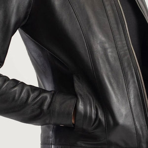 Women's PU Leather Quick Dry <b>Lightweight</b> Moto <b>Jacket</b> Solid Color Full Sleeve Zipper Closure Stand Collar Detachable Collar - Product Image 6