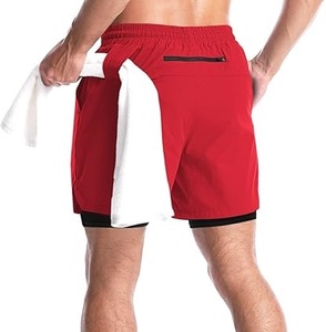 Pantalones Cortos Deportivos Personalizados con Logotipo, de Satén Sólido, para Correr, Gimnasio, Entrenamiento, Fitness, Deportes, de Nailon y Algodón, para Hombre, Casuales, al por Mayor - Product Image 2