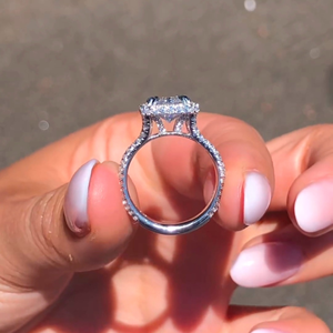 Bague de fiançailles et de mariage en diamant de laboratoire taille émeraude 3 carats en or jaune 14 carats de luxe certifiée IGI pour soirée - Product Image 3