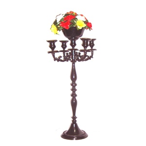 Candélabres métalliques décoratifs intérieurs et extérieurs avec bol à fleurs pour l'éclairage Nouveau design Candélabres fabriqués à la main en métal - Product Image 5