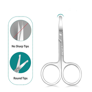 Sharp Stainless Steel Manicure Scissors Straight Blade <b>Cuticle</b> <b>Trimmer</b> 8.8cm Professional Nail Care Tool Round Handle Durable - Product Image 3