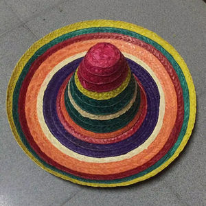 ผลิตหมวกทรงโซมเบรโรลายทางสไตล์เม็กซิกัน ทำจากหญ้าธรรมชาติ สำหรับงานปาร์ตี้ งานแต่งงาน ใช้ในชีวิตประจำวัน ฤดูร้อน ชายหาด กิจกรรมกลางแจ้ง เหมาะสำหรับทุกเพศ - Product Image 1