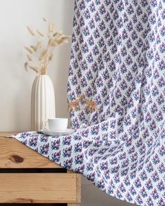 Panneaux de rideaux transparents en coton pur à motif floral bleu, doux et légers, pour usage quotidien, cantonnières de salon, rideaux occultants écologiques - Product Image 3