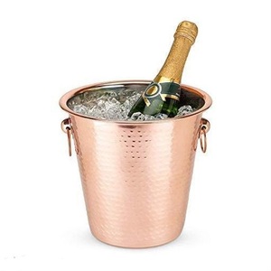 Stylish Look Stainless Steel Ice Bucket Round Modern Design Rust Resistant For Party Use Beverage Cooler Metal Wine Bucket - Product Image 2