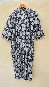 ชุดกิโมโนผ้าฝ้ายลายดอกไม้ทำมือ, ชุดนอนสไตล์โบฮีเมียน, ชุดคลุมเจ้าสาว, ชุดคลุมอาบน้ำผ้าฝ้ายสำหรับฤดูร้อน, ของขวัญ - Product Image 5