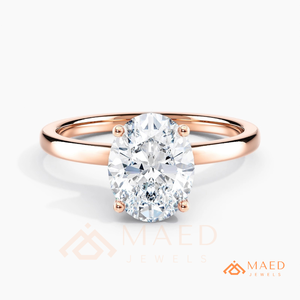 Moissanite Oval <b>Solitaire</b> <b>Ring</b> for Women Rose Gold Engagement Anniversary Jewelry Elegant Daily Wear Style - Product Image 5