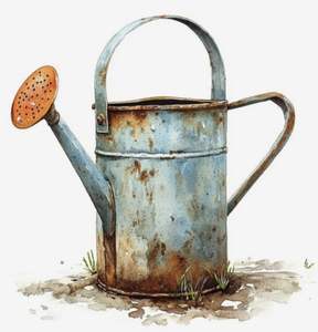 <b>Small</b> portable metal watering can for indoor plants <b>desk</b> garden easy to use long spout compact size - Product Image 5