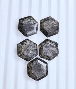 Cuarzo rutilado negro AAA facetado en forma de hexágono, piedra preciosa de 15*15 mm, 100% NATURAL, para la fabricación de joyas a precio de mayorista. - Product Image 5