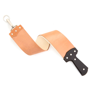 Sangle d'entretien en cuir PU noir avec anneau métallique pour l'entretien des lames, accessoire réutilisable en cuir - Product Image 3