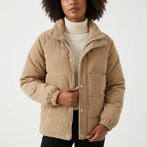Men's <b>Winter</b> Jacket Stand Collar Zipper Front Logo Casual Thick Warm Coat Regular Fit Solid Color - Product Image 6