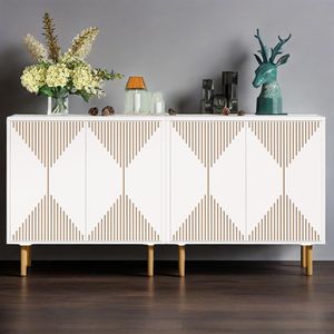 Modern 4-Door <b>Sideboard</b> Buffet Cabinet Contemporary <b>Sideboards</b> with Sleek Design - Product Image 1