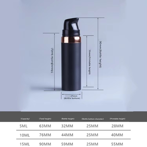 Flacon distributeur sans air givré noir en PP avec fermeture à pression 5ML/10ML/15ML pour fond de teint et produits de soin - Product Image 2