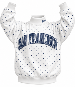Pull-over surdimensionné d'hiver pour femme, col montant, personnalisé avec appliqué lettre à carreaux et impression sérigraphiée intégrale – Vente en gros - Product Image 3