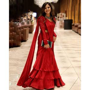 Beautiful Ready-to-Wear Party Lehenga <b>Saree</b> Made From Premium Polyester - Product Image 3