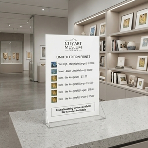 Exhibidor de Menús y Porta Tarjetas de Acrílico Blanco Ecológico con Capacidad de 10L, 100x30x182cm, para Restaurantes, Cafés y Hoteles - Product Image 1