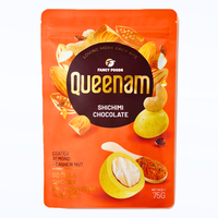 Dragées au chocolat au cacao, confiserie, snacks, OEM/ODM, 75g, amandes et noix de cajou enrobées de chocolat Shichimi, HALAL, Vente chaude