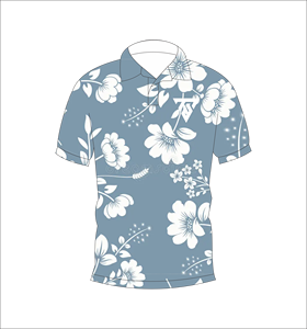 เสื้อโปโลผู้ชายพิมพ์ลายดอกไม้สีฟ้าแขนสั้นฤดูร้อนลำลองระบายอากาศได้ดีน้ำหนักเบาสลิมฟิตแฟชั่นเสื้อโปโล - Product Image 1