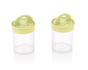 Juego de recipientes para especias con tapa morada doble, de plástico transparente, resistentes al polvo, para hierbas y especias - Product Image 2