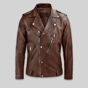 Veste en cuir pour homme, design personnalisé et tendance, fabriquée au Pakistan, produit haut de gamme, veste en cuir pour hommes et motards, veste d'hiver - Product Image 3