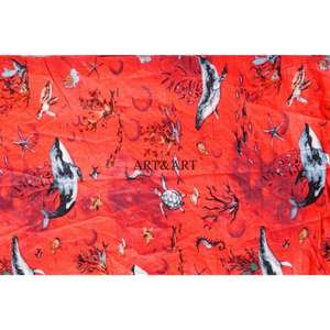 Vêtements pour femmes et filles, tissu léger et tendance, imprimé à la main avec motifs floraux, décontracté, décoration intérieure, couture ART&ART, tissu de haute qualité - Product Image 5