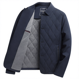 Wholesale Custom Casual <b>Warm</b> Fancy Fashion Winter Outdoor Men's High Street Stand Bomber Jackets Washed Zipper <b>Waterproof</b> - Product Image 4