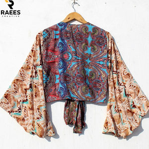 เสื้อทอแขนยาวแบบพันตัวรุ่นใหม่ล่าสุด ผ้าไหมแท้ 100% เป็นมิตรต่อสิ่งแวดล้อม ระบายอากาศได้ดี สำหรับผู้หญิง - Product Image 2