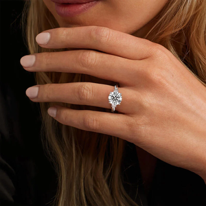 Exquisite 925 Sterling Silver Three Stone <b>Diamond</b> <b>Ring</b> Elegant Bridal Fine Jewelry Wedding Engagement Keepsake Gift - Product Image 1