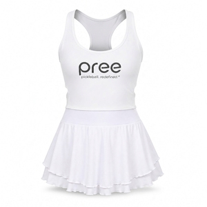 Conjunto de Top y Falda de Pickleball para Mujer, Secado Rápido, Cuello Redondo, Espalda de Malla, Sin Mangas, Ropa Deportiva de Primavera/Verano, Logotipo Personalizado OEM - Product Image 4