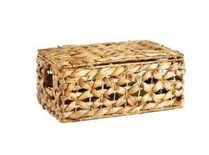 Ensemble de 3 paniers de rangement en jacinthe d'eau tressés à la main avec couvercles, paniers organisateurs tissés naturels pour la décoration et le rangement de la maison - Product Image 2