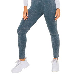 Leggings deportivos sin costuras para mujer, de cintura alta, con efecto moldeador de glúteos, lavado ácido, fruncido, acanalados, para yoga, gimnasio y entrenamiento. - Product Image 4