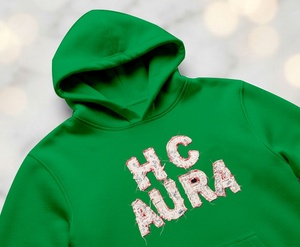 Top Demand Top Selling Sustainable Green Color Custom Chenille Embroidery Logo Patch Professional Premium Quality <b>Hoodie</b> - Product Image 2