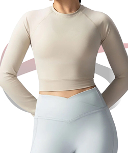 Women Long Sleeve <b>Crop</b> Custom <b>Crop</b> <b>Top</b> Slim Fit Plain <b>Crop</b> <b>Top</b> for Women - Product Image 6