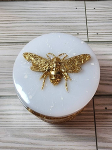 Pot à miel en résine Gani Giraft Impex avec couvercle à pression torsadé, fait main, peint à la main, motifs artisanaux de Noël, couleur personnalisée - Product Image 4