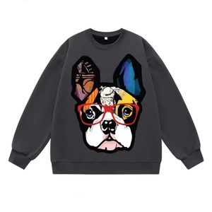 Sweat-shirt long en molleton 100 % coton doublé avec impression sérigraphiée en cristal – Vente en gros |   Style confortable et jeune - Product Image 1