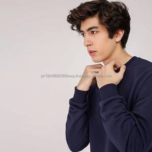 Logo personnalisé de bonne qualité imprimé à manches longues épaule tombante col rond nouveauté sweat-shirt lourd pour hommes - Product Image 4