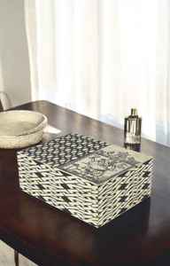 Boîte de rangement rectangulaire en bois bleu floral, faite à la main, moderne, élégante, durable, décorative, avec incrustation d'os, très vendue - Product Image 4