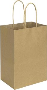 Bolsas de Papel Kraft con Asas Retorcidas, Bolsas de Regalo Ecológicas de Color Marrón - Product Image 5