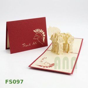 การ์ดอวยพรรูปม้า 3 มิติ ยี่ห้อ ANN HANDICRAFT รุ่น FS097 พิมพ์ 4 สี ปั๊มทอง ตัดรูปทรงสัตว์ สำหรับมิตรภาพ - Product Image 4