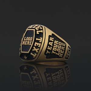 Anillo Escolar BOJ 023 Chapado en Oro Rosa, Anillo de Graduación Universitario Personalizado con Diamantes de Plata, Regalo para Fiestas y Ocasiones Especiales, Precio Bajo - Product Image 5