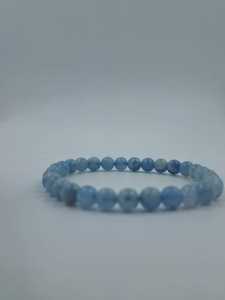 Natural Aquamarine Smooth Round <b>Beads</b> <b>Bracelet</b> | High Quality Light Blue Gemstone Stretch <b>Bracelet</b> Wholesale - Product Image 2