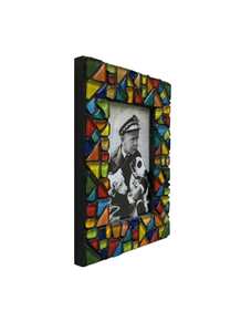 Marco de Fotos de Vidrio Mosaico Hecho a Mano, Imagen Geométrica Multicolor para Decoración del Hogar y la Oficina - Product Image 4