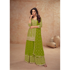 Salwar Kameez morado bordado con dupatta para mujer, vestido tradicional indio pakistaní para bodas, largo hasta el suelo, de poliéster. - Product Image 2
