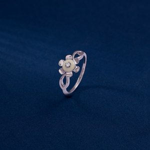Anillo de Acero Inoxidable con Flor, Diamante y Piedras Preciosas para Mujer |   Anillo Floral con Diamante Natural FG-SI |   Elegante Regalo de Joyería para el Día a Día - Product Image 5