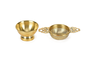 Ensemble de passoires décoratives en laiton pour la cuisine, pour laver, égoutter et préparer les fruits, légumes et aliments à la maison - Product Image 4