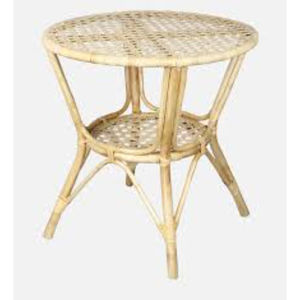 Chariot de service et étagères de luxe à 2 niveaux pour la maison et l'hôtel, en métal noir thermolaqué et rotin, de qualité supérieure - Product Image 6