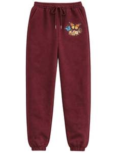 Sage Green <b>Butterfly</b> Floral Printed Hoodie And Jogger Pants Set Women Fleece Pullover Sweatshirt Casual Winter Outfit Streetlook - Product Image 2